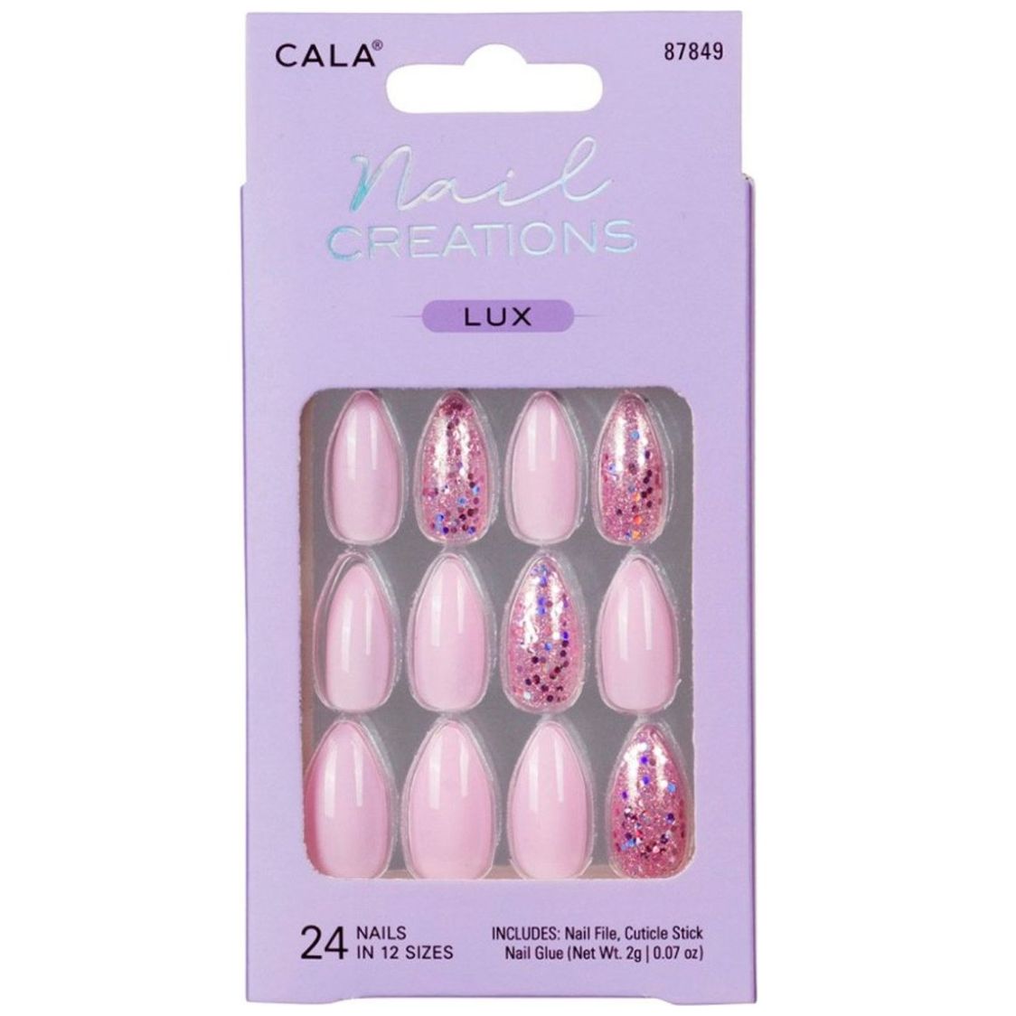Cala Kit De Uñas Postizas Nail Creations Lux Stiletto Lavanda 24 piezas image number 0