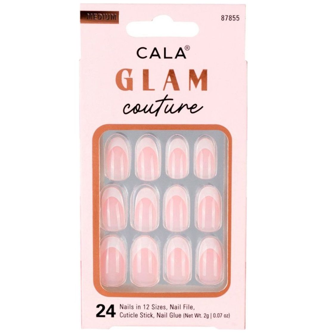 Cala Kit De Uñas Postizas Medium Oval French 24 piezas image number 0