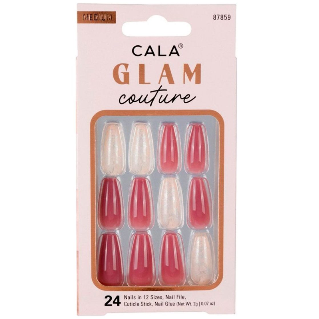 Cala Kit De Uñas Postizas Med Coffin Marble 24 piezas image number 0