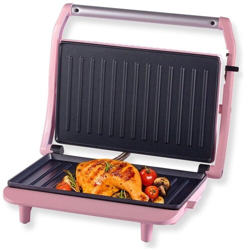 Parrilla Sandwichera Panini Antiadherente Rosa Timco