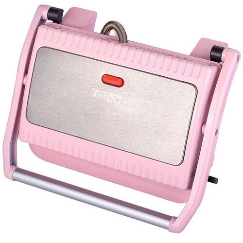 Parrilla Sandwichera Panini Antiadherente Rosa Timco