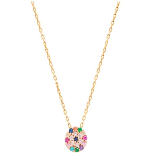 Dije con Cadena Plata .925 con Ojito de la Suerte Multicolor de Circonias Lullaby
