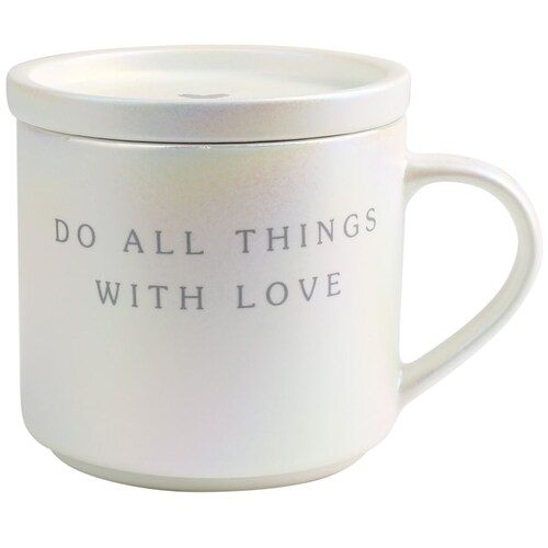 Taza Blanca de Porcelana con Frases Home& Details