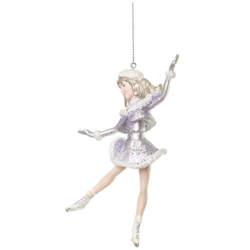 Colgante Patinadora Plata Y Blanco 11Cm
