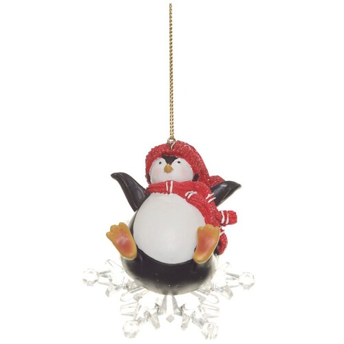 Colgante Pingüino con Copo de Nieve 7Cm