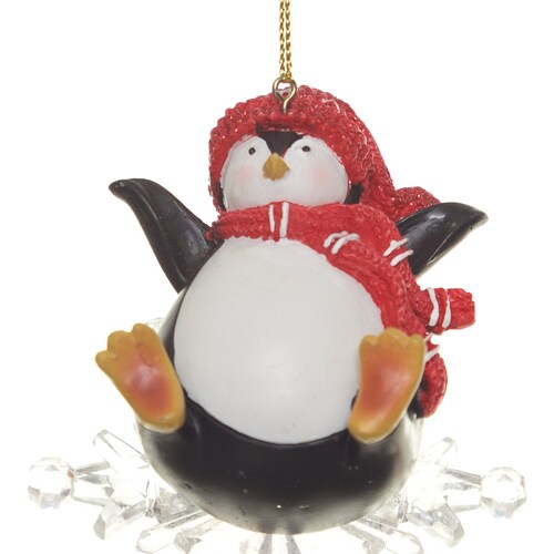 Colgante Pingüino con Copo de Nieve 7Cm