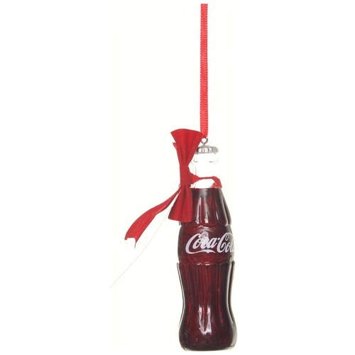 Coca-Cola Colgante Botella con Moño Rojo 11Cm