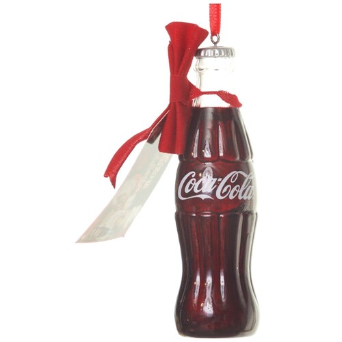 Coca-Cola Colgante Botella con Moño Rojo 11Cm