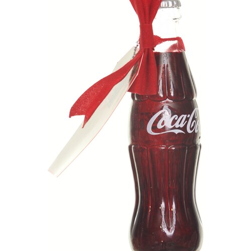 Coca-Cola Colgante Botella con Moño Rojo 11Cm