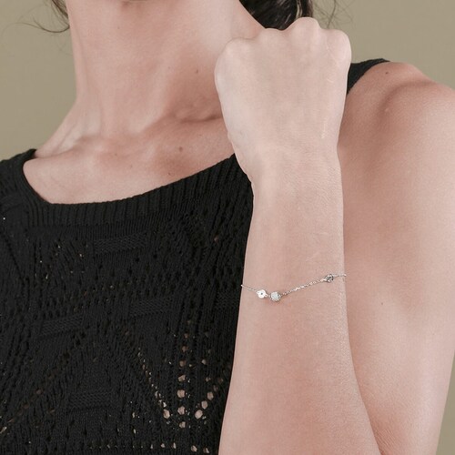 Anillo Eslabones Circonita Esmeralda con Rutenio Acabado en Chapado Oro Rosa Ziane Plata 925