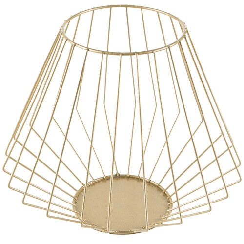 Home Nature  Portavela Chico Otto de Cristal Y Herrería de Metal Dorado 25Øx20 Cm