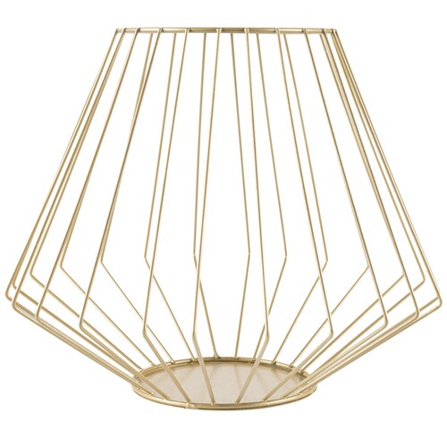 Home Nature  Portavela Chico Otto de Cristal Y Herrería de Metal Dorado 25Øx20 Cm