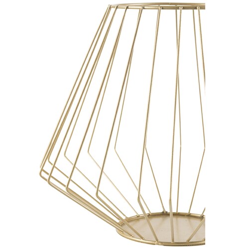 Home Nature  Portavela Chico Otto de Cristal Y Herrería de Metal Dorado 25Øx20 Cm