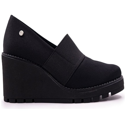 Zapato con Cuña Y Elástico Negro Hispana
