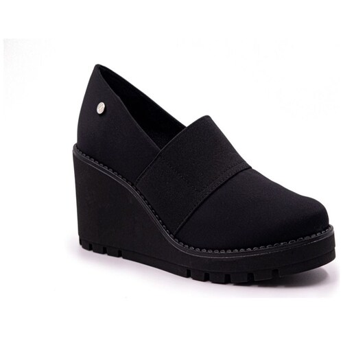 Zapato con Cuña Y Elástico Negro Hispana