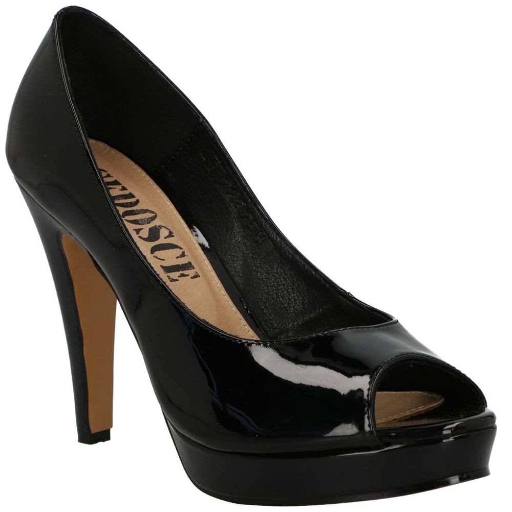 Zapatilla Negra de Charol Boca de Pez C2C