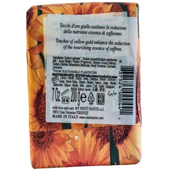 Nesti Dante Jabón Aroma Girasol y Azafrán 200 g image number 3
