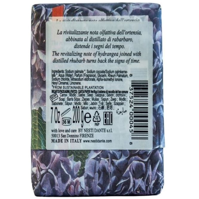 Nesti Dante Jabón Aroma Hortensia y Ruibarbo 200 g image number 3