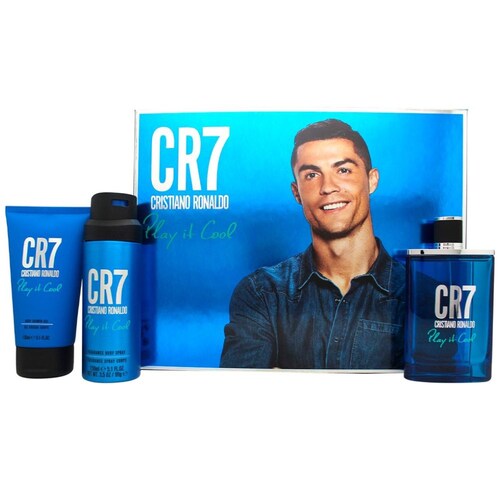 Set Eau de Toilette Cr7 Play It Cool 100 Ml + Gel de Baño + Spray Corporal para Hombre