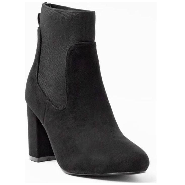 Botin tacon ancho online negro