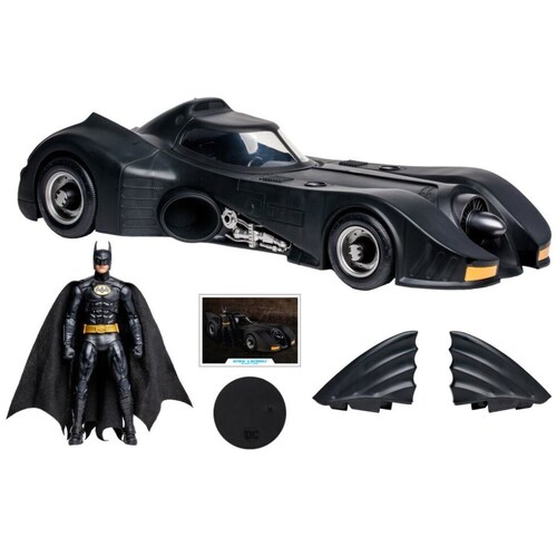 Figura Coleccionable con Vehículo Batman 1989 con Batimóvil Dorado