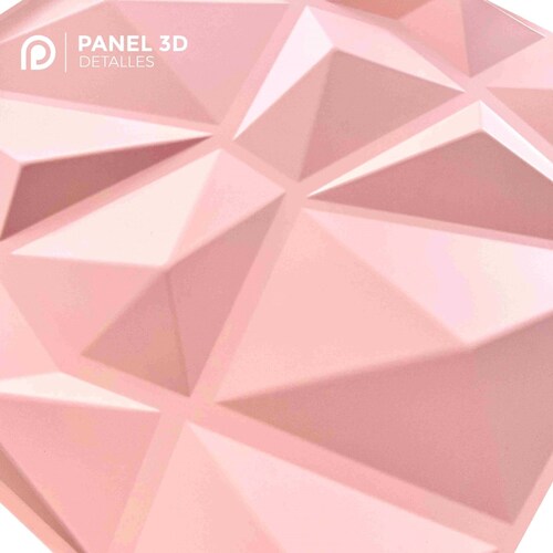 Panel Decorativo 3D Cuarzo Rosa 50X50Cm Deco Pvc