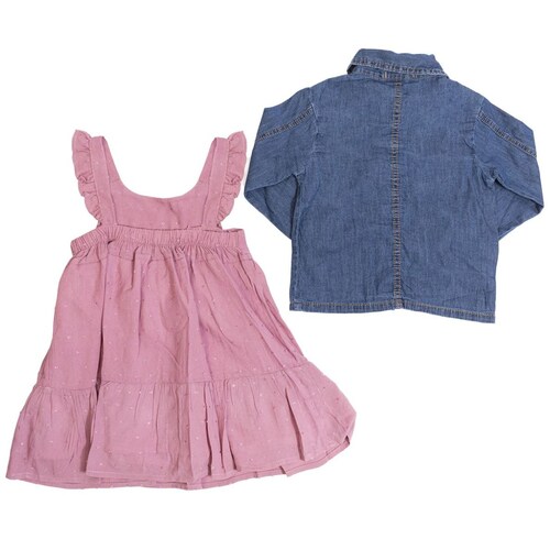 Conjunto 2 Piezas Being 2 Nice Vestido y Chamarra de Mezclilla para Bebé