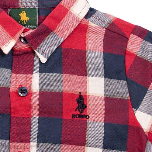 Conjunto 2 Piezas Royal Polo Club Camisa a Cuadros y Pantalón de Mezclilla para Bebé