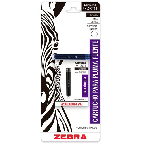 Cartucho para Pluma Fuente Azul Zebra
