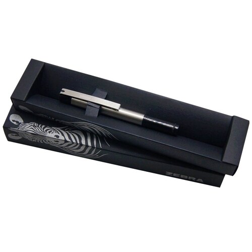 Bolígrafo Stick de Acero Inoxidable F-301 Compact Zebra Negro