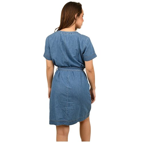 Vestido de Manga Corta con Cinta Ferrioni para Mujer