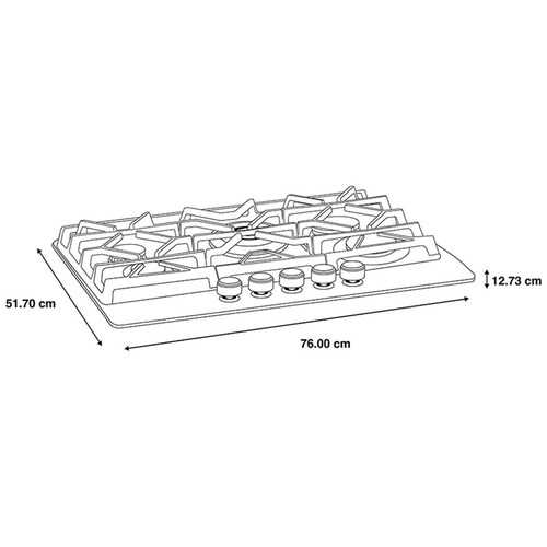 Parrilla Io Mabe a Gas Lp 76 Cm Acero Pio75Kmti0