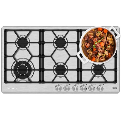 Parrilla Io Mabe a Gas Lp 90 Cm Acero Pio96Kmti0