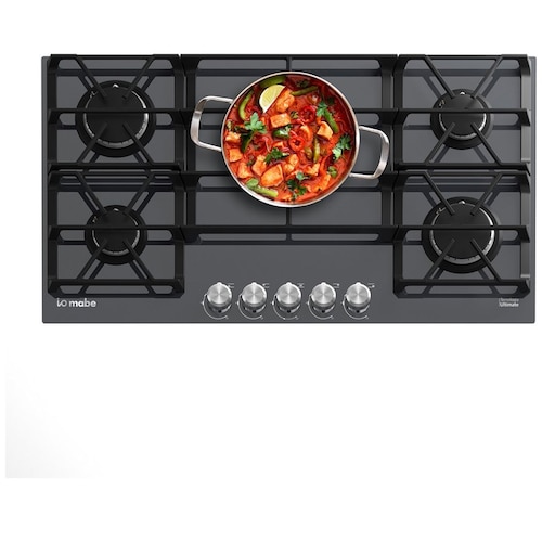 Parrilla Io Mabe a Gas Lp 90 Cm Vidrio Negro Pio96Kmnr0