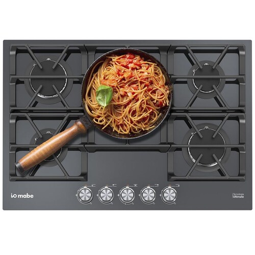 Parrilla Io Mabe a Gas Lp 76 Cm Vidrio Negro Pio75Kmnr0