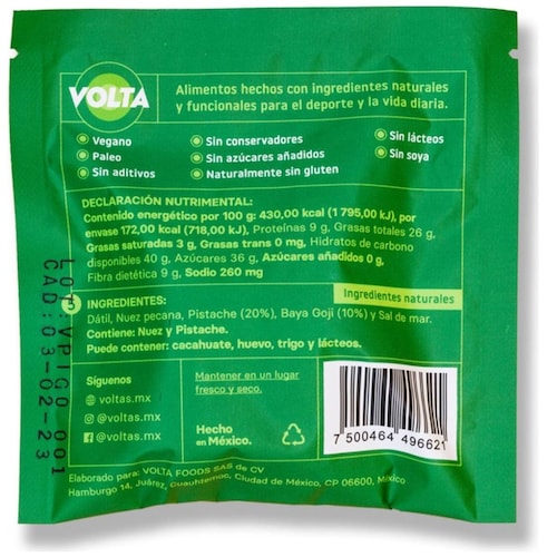 Energy Balls Pistache Goji Volta 40G