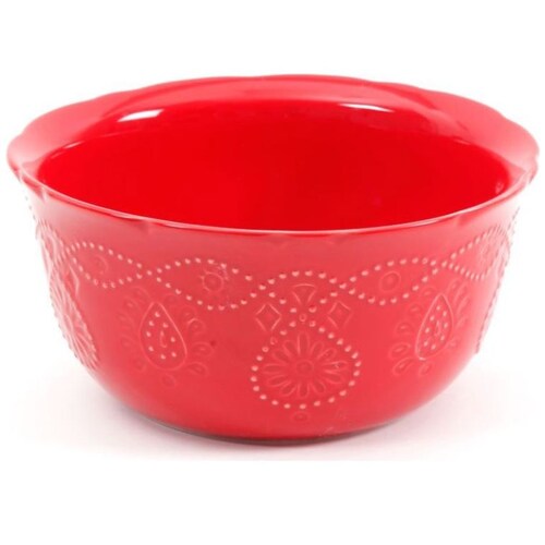 Vajilla 12 Piezas Roja Redonda Cerámica