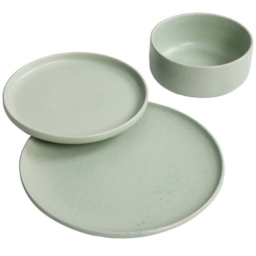Vajilla 12 Piezas Menta Redonda  Cerámica