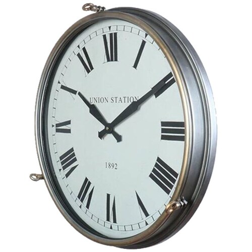 Reloj de Metal Diseño Union Station Mideko Home