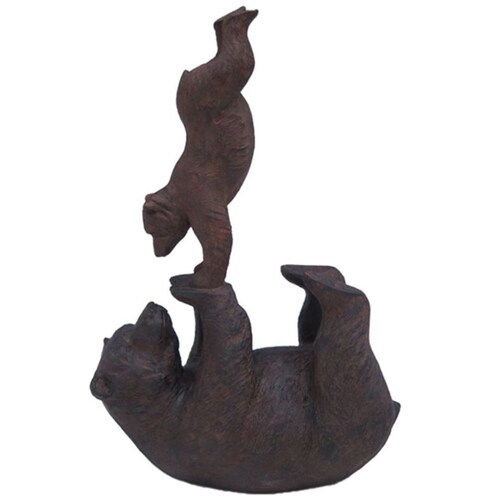 Figura Decorativa de Mamá Oso e Hijo Jugando Mideko Home