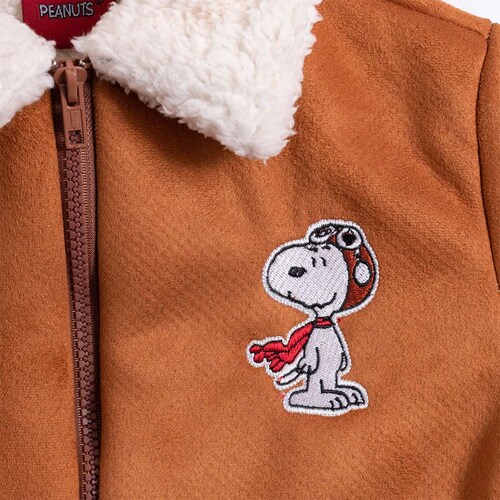 Chamarra Snoopy de Gamuza con Logo Bordado para Bebé
