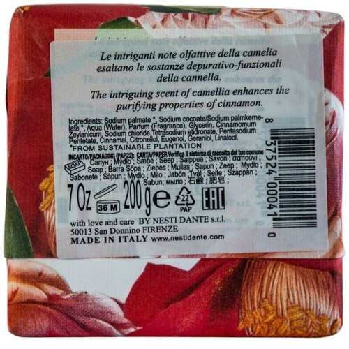 Nesti Dante Jabón Aroma Camelia y Canela 200 Gr