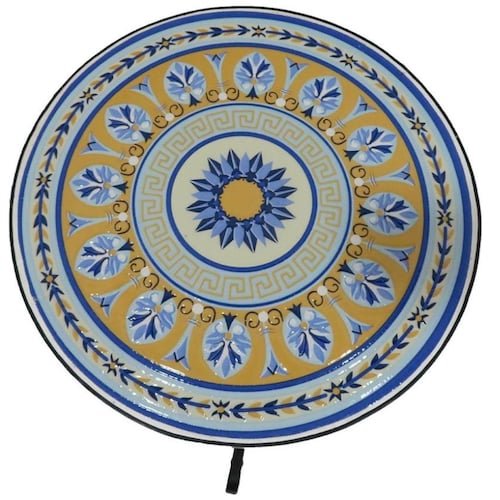 Mesa de Acento de Exterior Mosaic Flower Clock Vintage Home
