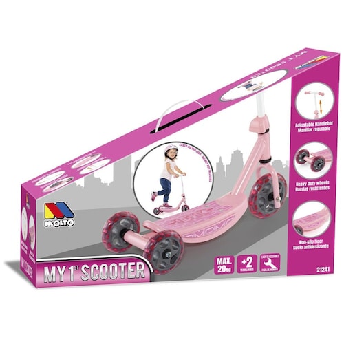 Lena My First Scooter – Patinete Rosa Con Ejes De Acero, Ligero Y Resistente Para Niños De 18 Meses En Adelante