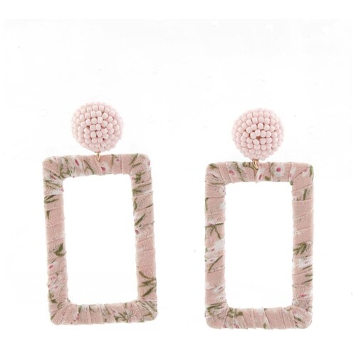 Aretes Rectangulares Rosas C2C
