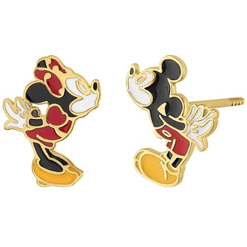 Broquel Oro 14K Minnie y Mickey Beso Disney