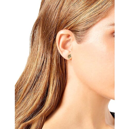 Aretes  Coach Color Dorado Acabado Martillado