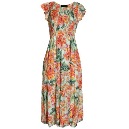 Vestido Largo Estampado,  con Elástico para Mujer Philosophy Jr