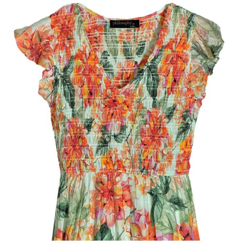 Vestido Largo Estampado,  con Elástico para Mujer Philosophy Jr