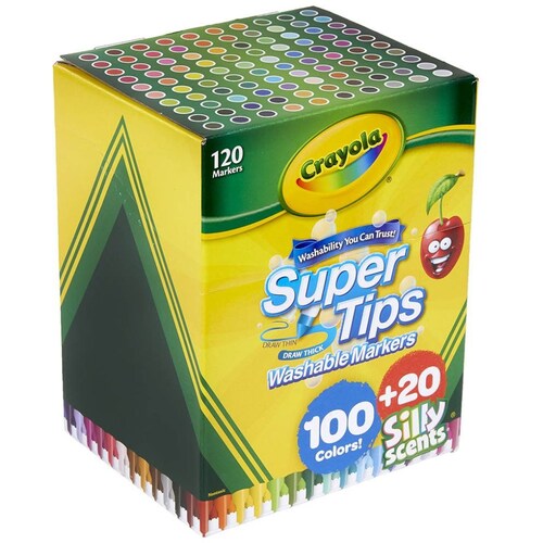 100 Super Tips + 20 Silly Scents Crayola